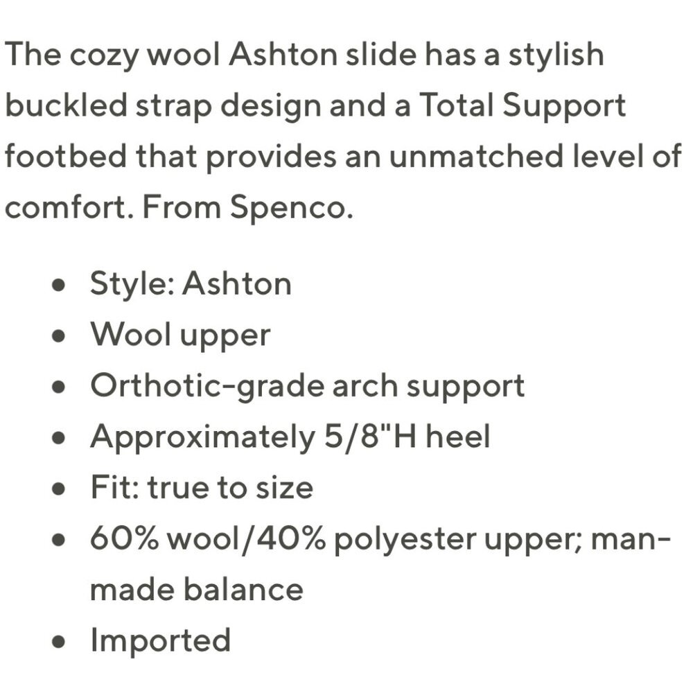 2/$30 Spenco Orthotic Ashton Wool Slip-Ons NWT - Picture 8 of 8